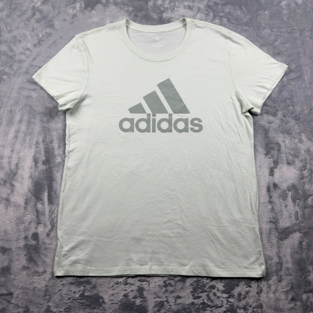 Adidas Golf Mens XL Mint Green Cotton Logo Graphic Short Sleeve T-Shirt